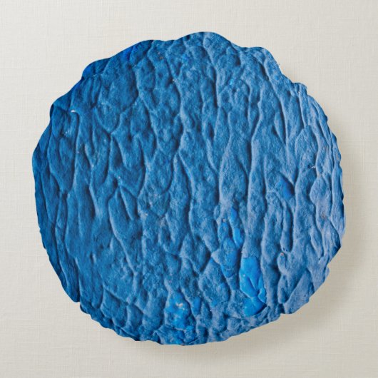 Abstract Cobalt Blue Textured Wall with Impasto Pa Rond Kussen (Achterkant)