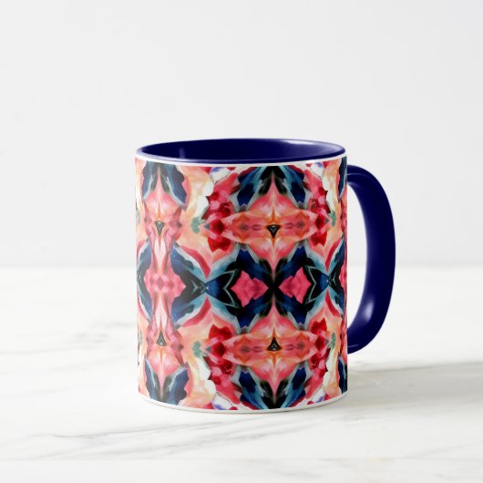 Abstract Coffee Mug -Blues and Pinks Mok (Voorkant rechts)