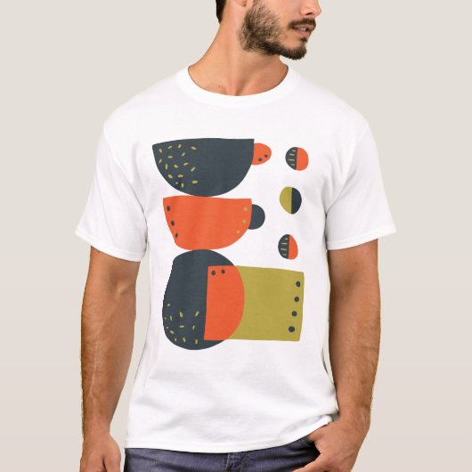 Abstract Coffee Mugs Stacked T-shirt (Voorkant)