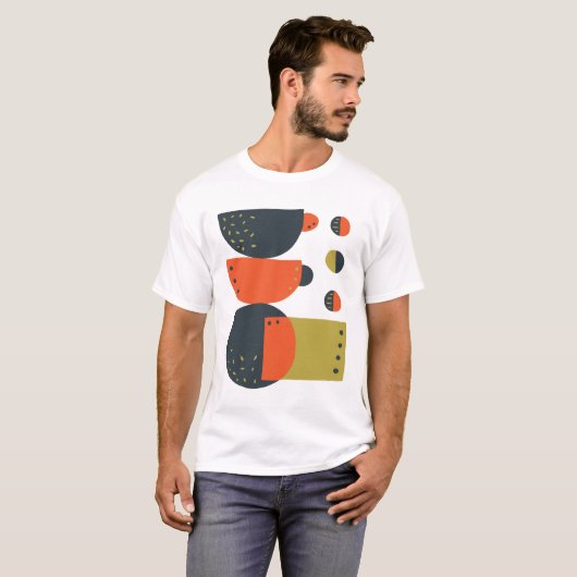 Abstract Coffee Mugs Stacked T-shirt (Voorkant volledig)