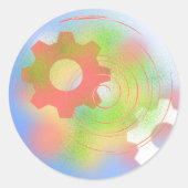 Abstract cog-ontwerp ronde sticker (Voorkant)