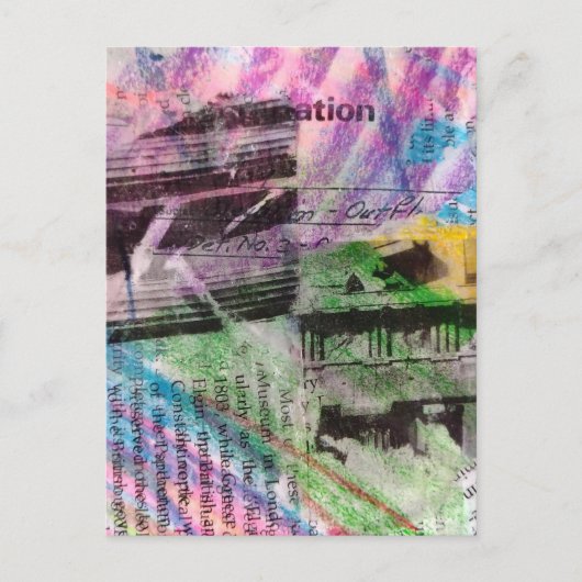 abstract collage architecture and words briefkaart (Voorkant)