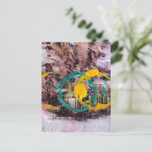 abstract collage circles  briefkaart (Staand voorkant)