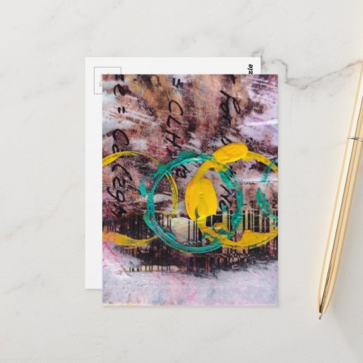 abstract collage circles  briefkaart (Voorkant / Achterkant in situ)