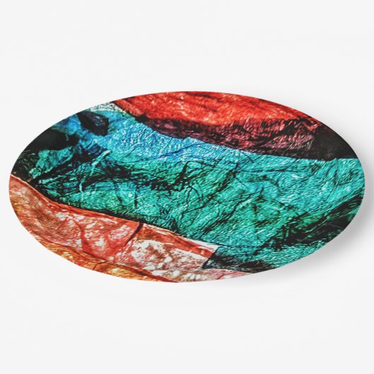 Abstract collage papier bord gerecycled plastic (Gekanteld)