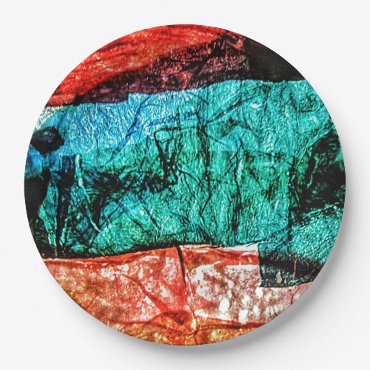 Abstract collage papier bord gerecycled plastic (Voorkant)