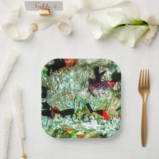 Abstract collage papier bord gerecycled plastic (Huwelijk)