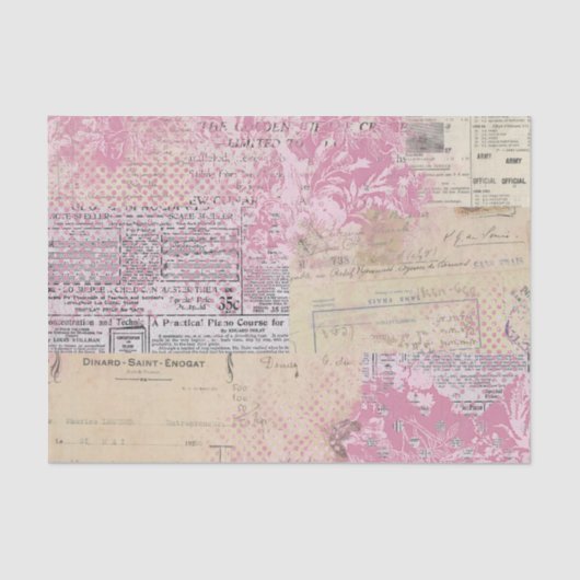 Abstract Collage Roze Tissuepapier (Voorkant)