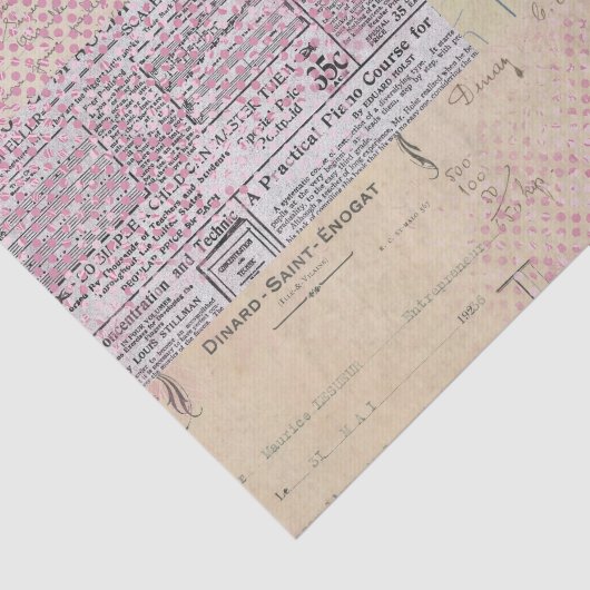 Abstract Collage Roze Tissuepapier (Detail)