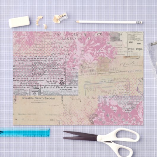 Abstract Collage Roze Tissuepapier (Craft)