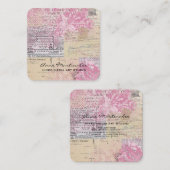 Abstract  Collage Roze Vierkante Visitekaartje (Voorkant / Achterkant)