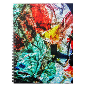 Abstract collage spiraal notebook, Kalmerend donke Notitieboek