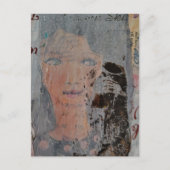 abstract collage with face and skeleton briefkaart (Voorkant)