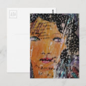 abstract collage with face education games words briefkaart (Voorkant / Achterkant)