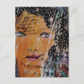 abstract collage with face education games words briefkaart (Voorkant)