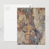 abstract collage with face mixed media briefkaart (Voorkant / Achterkant)