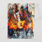 abstract collage with face mixed media briefkaart (Voorkant)