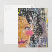 abstract collage with face words and polka dots briefkaart (Voorkant / Achterkant)