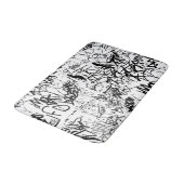 Abstract collage zwarte en witte graffiti badmat (Gekanteld)