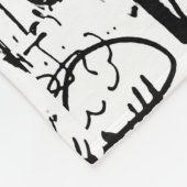 Abstract collage zwarte en witte graffiti fleece deken (Hoek)