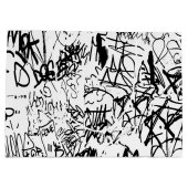 Abstract collage zwarte en witte graffiti groot cadeauzakje (Achterkant)