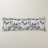 Abstract collage zwarte en witte graffiti lichaamskussen (Achterkant)