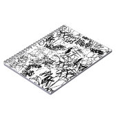 Abstract collage zwarte en witte graffiti notitieboek (Linkerzijde)