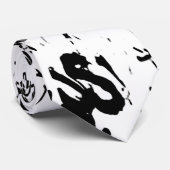 Abstract collage zwarte en witte graffiti stropdas (Opgerold)