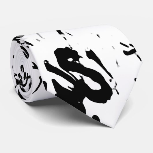 Abstract collage zwarte en witte graffiti stropdas (Opgerold)