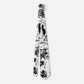 Abstract collage zwarte en witte graffiti stropdas (Achterkant)
