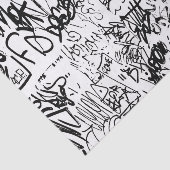 Abstract collage zwarte en witte graffiti tissuepapier (Detail)