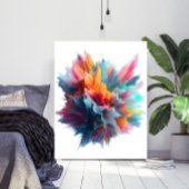 Abstract Color Explosion Contemporary Art Poster