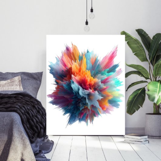 Abstract Color Explosion Contemporary Art Poster