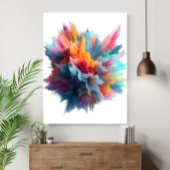 Abstract Color Explosion Contemporary Art Poster