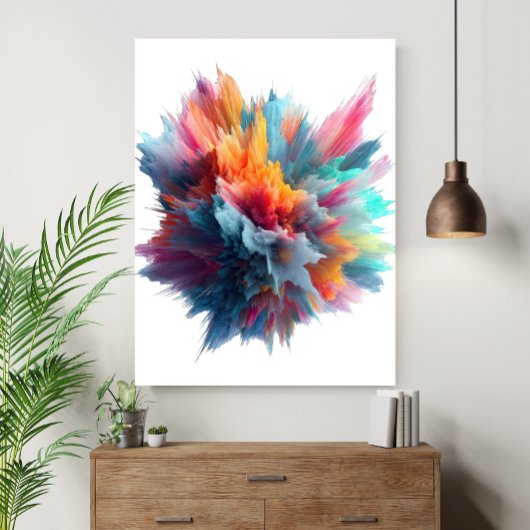 Abstract Color Explosion Contemporary Art Poster