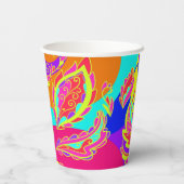 abstract,color,pattern, indian,mandala,pink; papieren bekers (Achterkant)