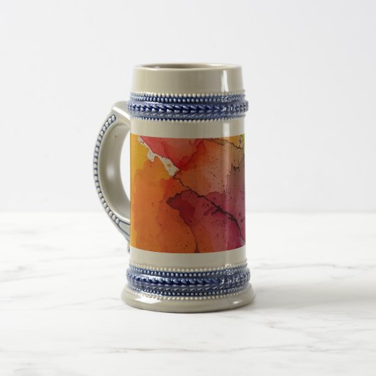 Abstract Color Splash Stein Mug Bierpul (Voorkant links)