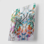 Abstract Colorful alcohol ink art  Vierkante Klok (Hoek)