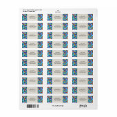 Abstract Colorful Blue Mosaic Pattern Etiket (Full Sheet)