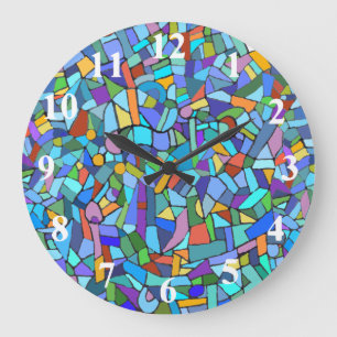 Abstract Colorful Blue Mosaic Pattern Grote Klok