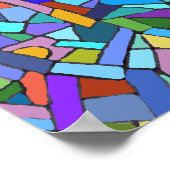 Abstract Colorful Blue Mosaic Pattern Poster (Hoek)