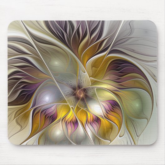 Abstract Colorful Fantasy Flower Modern Fractal Muismat (Voorkant)
