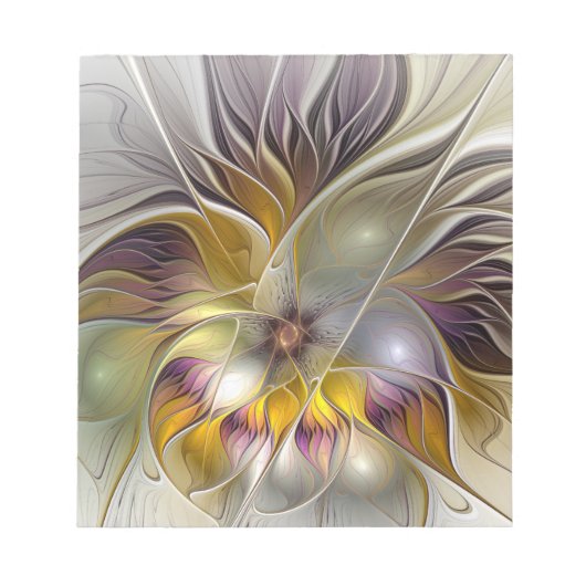 Abstract Colorful Fantasy Flower Modern Fractal Notitieblok (Voorkant)