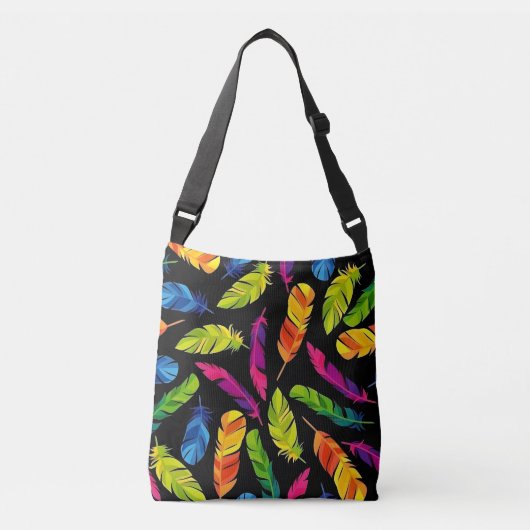 Abstract colorful feather explosion crossbody tas (Voorkant)