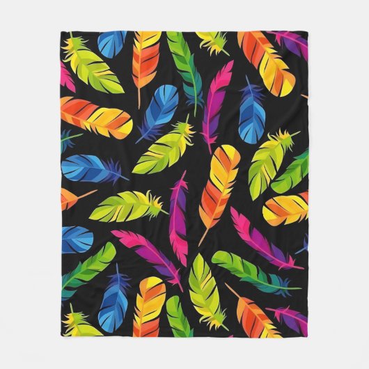 Abstract colorful feather explosion fleece deken (Voorkant)