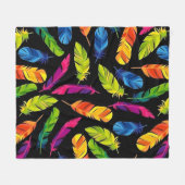 Abstract colorful feather explosion fleece deken (Voorkant (Horizontaal))