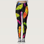 Abstract colorful feather explosion leggings (Voorkant)