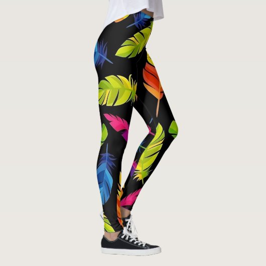 Abstract colorful feather explosion leggings (Rechts)