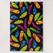 Abstract colorful feather explosion legpuzzel (Verticaal)