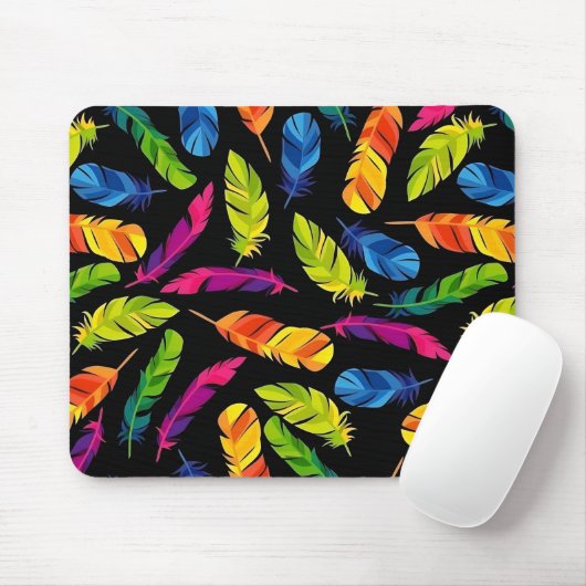 Abstract colorful feather explosion muismat (Met muis)
